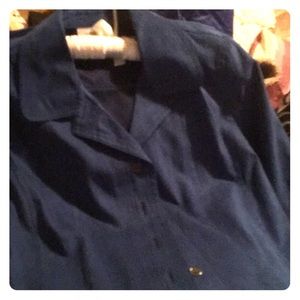 Ladies XL Long Sleve Blue SuedeShirt
